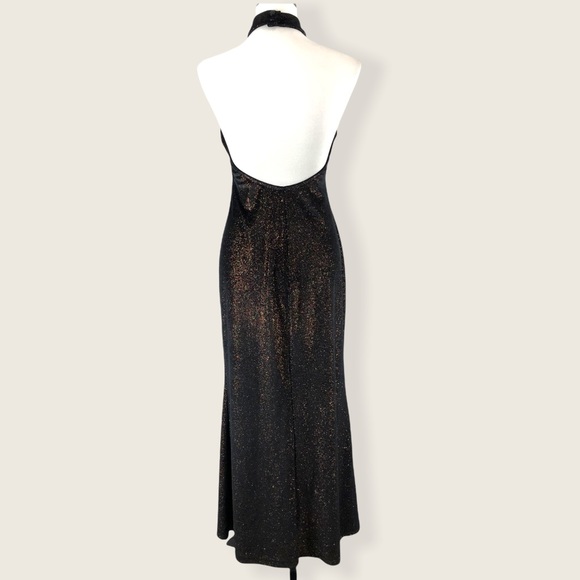 VTG Glitter Velvet Maxi Halter Dress - Picture 4 of 7